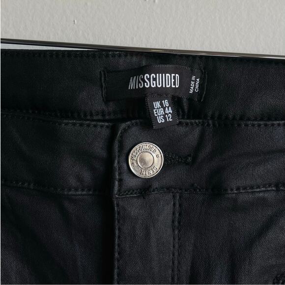Missguided Moto coated vice skinny jeans in black with zip details size 12 $45 - Picture 8 of 12
